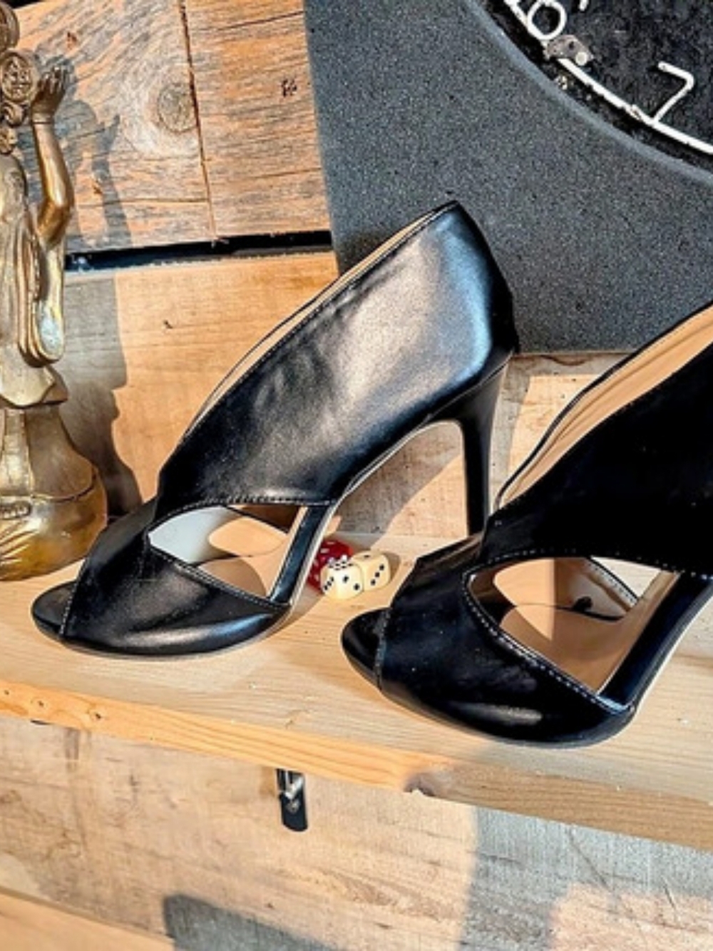 Black Peep Toe Heels Like New